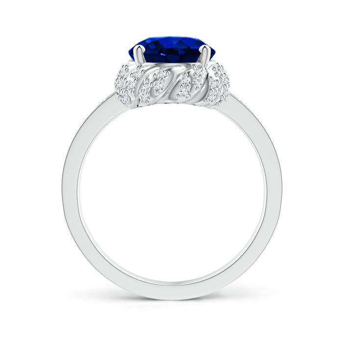 AAAA - Blue Sapphire / 3.64 CT / 14 KT White Gold