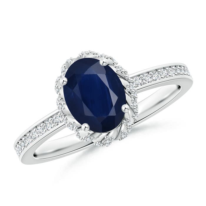 A - Blue Sapphire / 1.82 CT / 14 KT White Gold