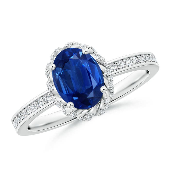 AAA - Blue Sapphire / 1.82 CT / 14 KT White Gold