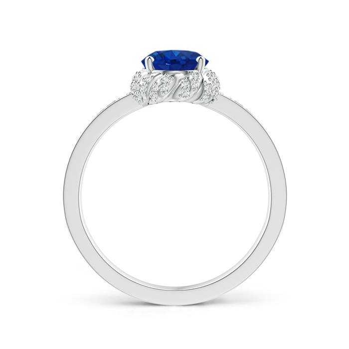 AAA - Blue Sapphire / 1.82 CT / 14 KT White Gold