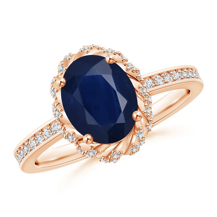 A - Blue Sapphire / 2.27 CT / 14 KT Rose Gold