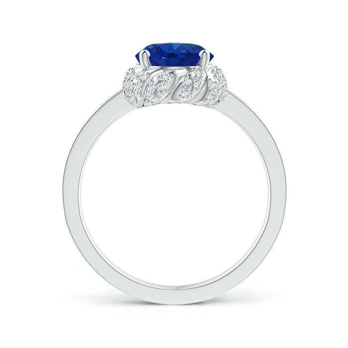 AAA - Blue Sapphire / 2.27 CT / 14 KT White Gold