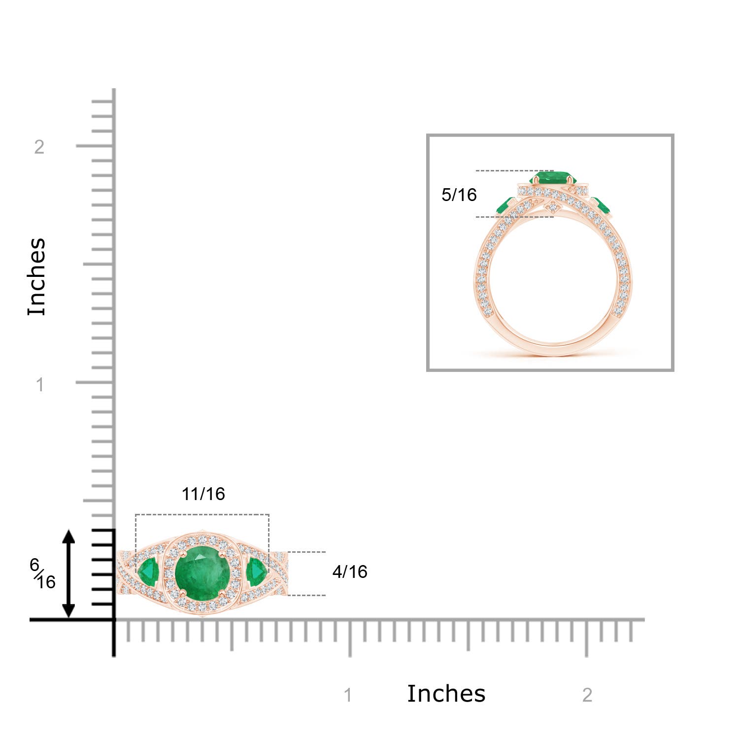 A - Emerald / 1.92 CT / 14 KT Rose Gold