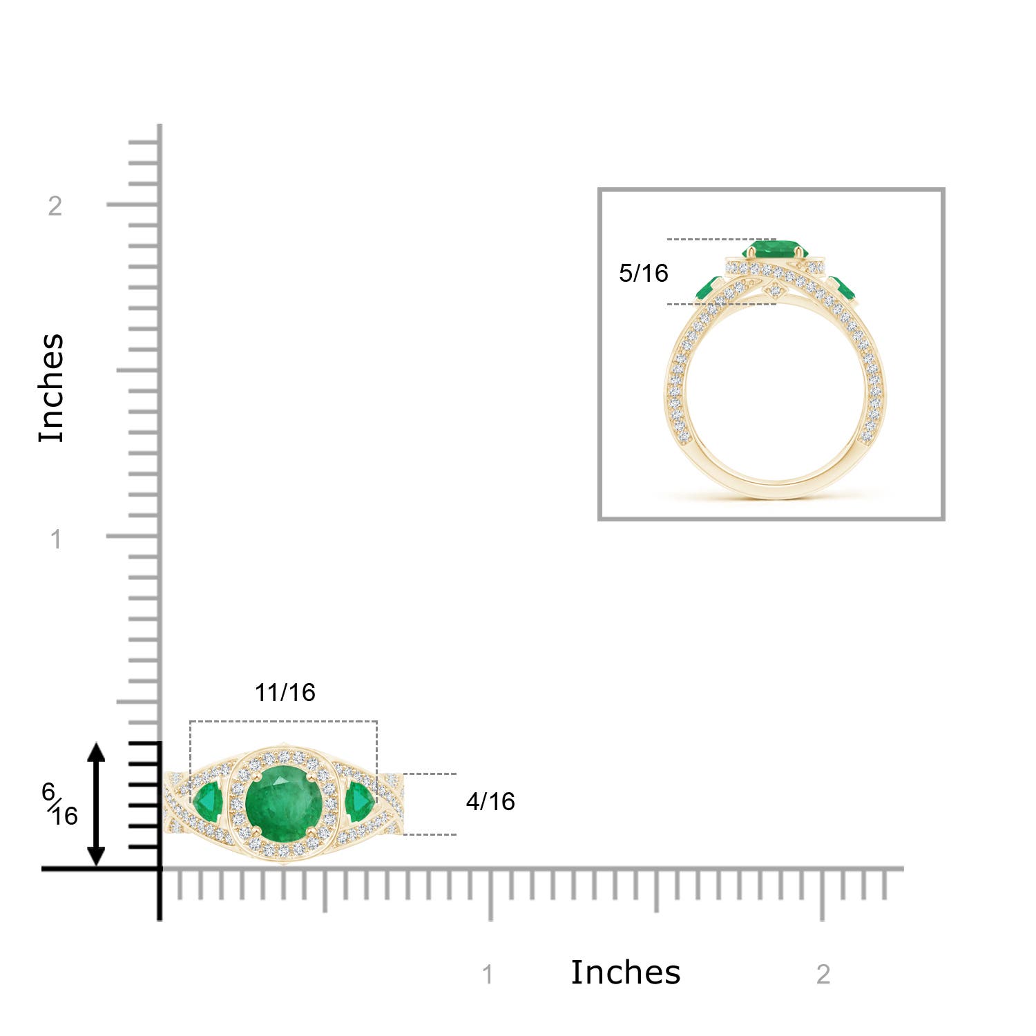 A - Emerald / 1.92 CT / 14 KT Yellow Gold