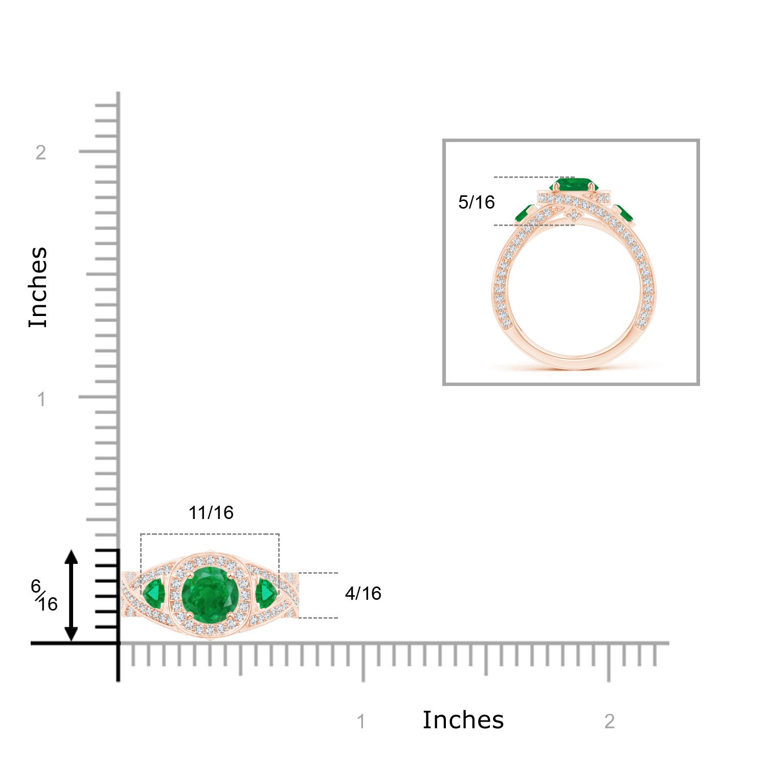 AA - Emerald / 1.92 CT / 14 KT Rose Gold