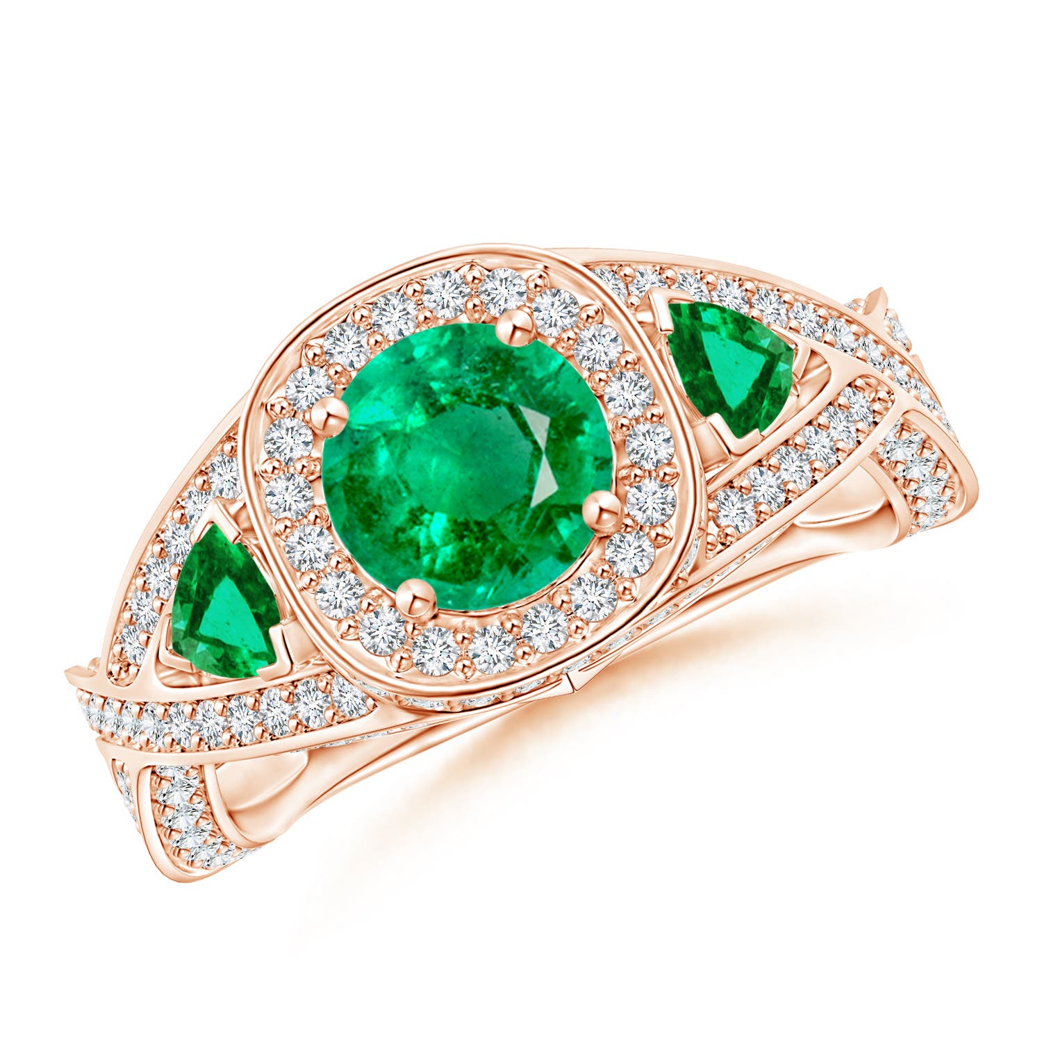 AAA - Emerald / 1.92 CT / 14 KT Rose Gold