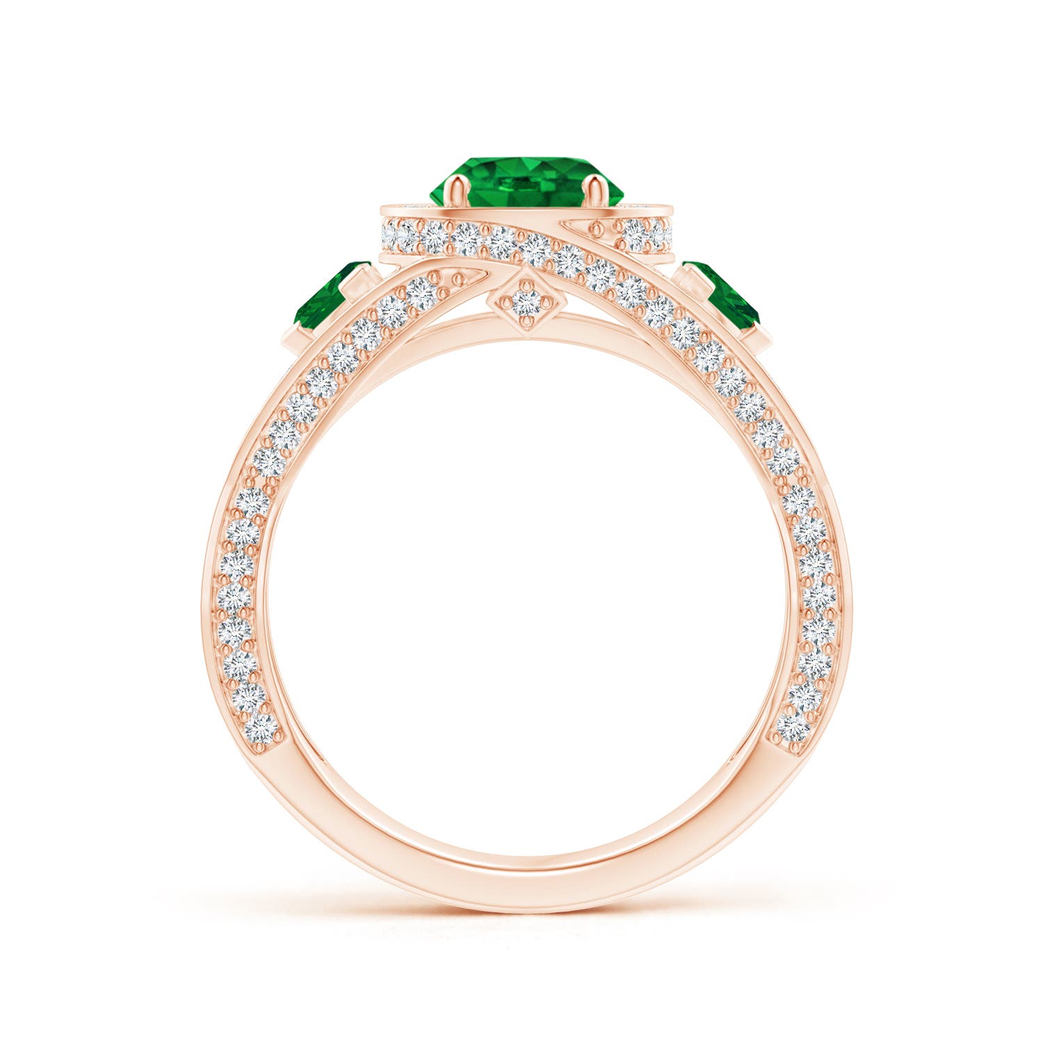 AAAA - Emerald / 1.92 CT / 14 KT Rose Gold