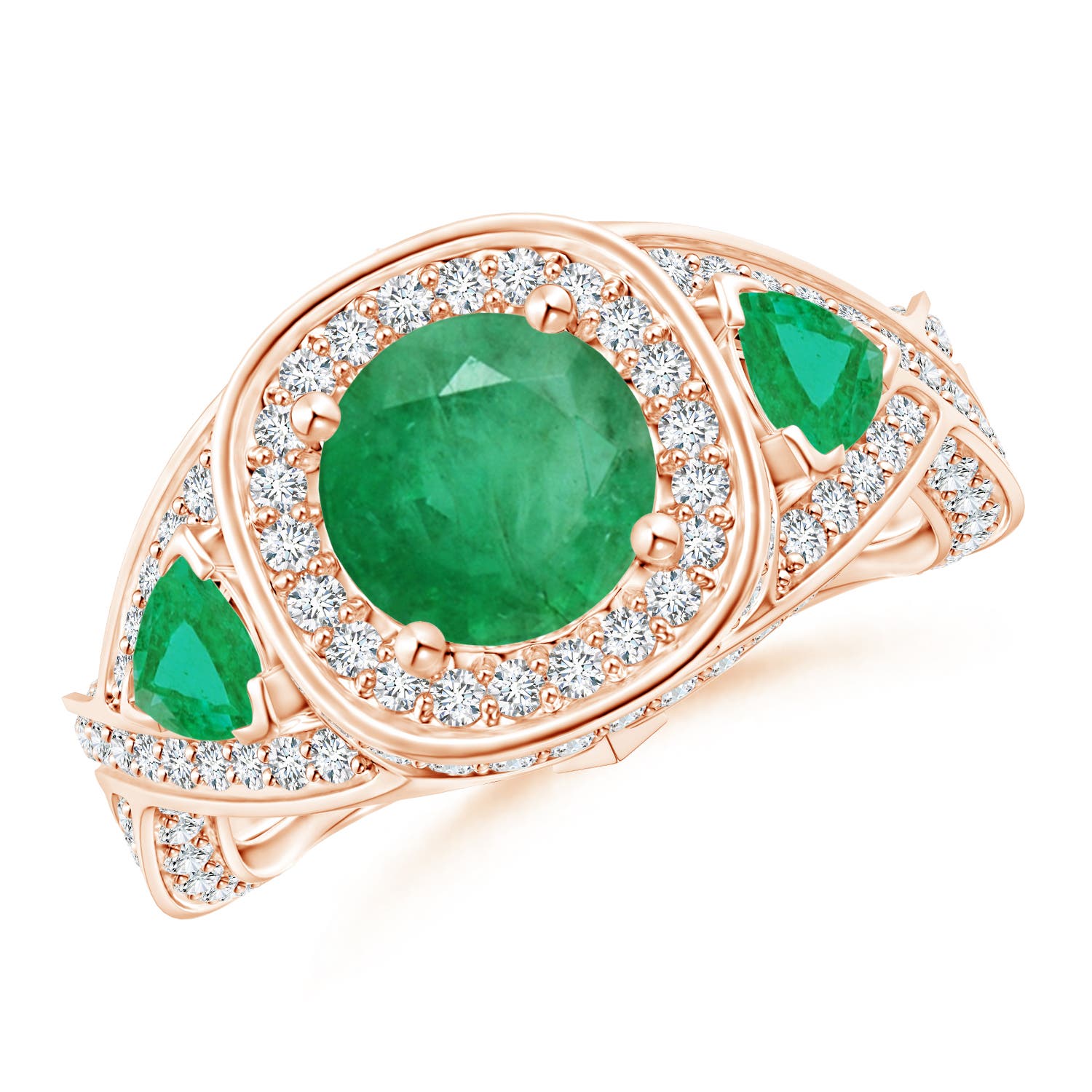 A - Emerald / 2.59 CT / 14 KT Rose Gold