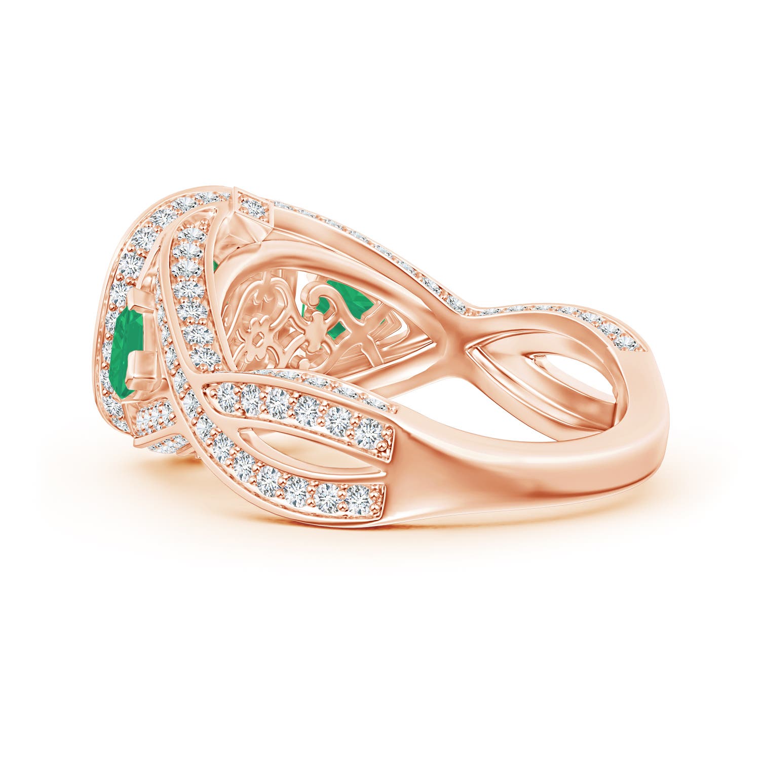 A - Emerald / 2.59 CT / 14 KT Rose Gold