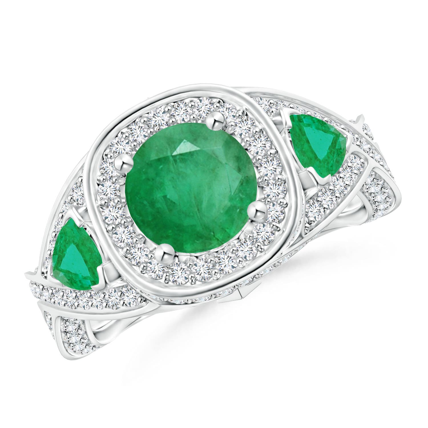 A - Emerald / 2.59 CT / 14 KT White Gold