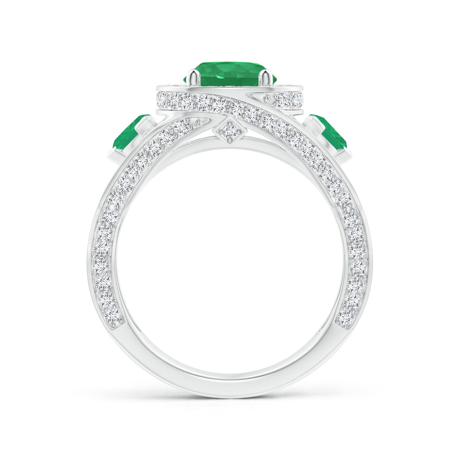 A - Emerald / 2.59 CT / 14 KT White Gold