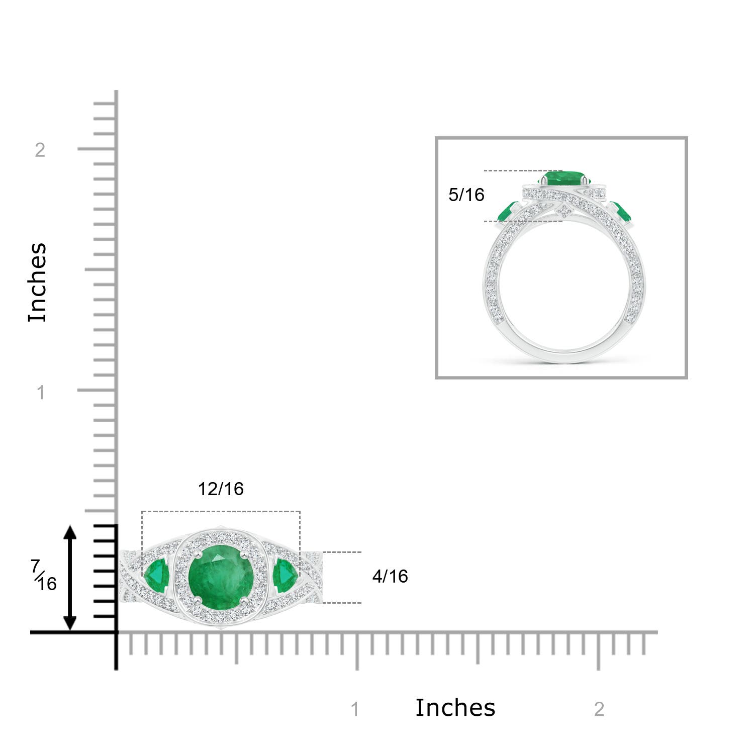 A - Emerald / 2.59 CT / 14 KT White Gold