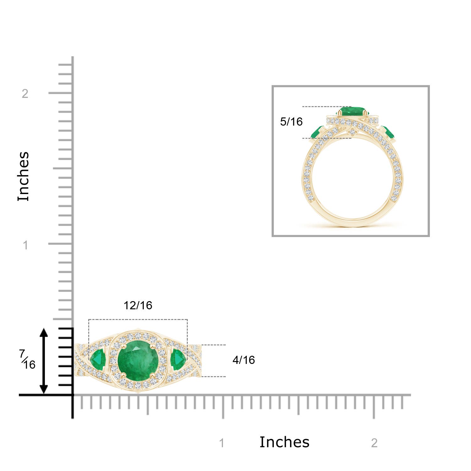 A - Emerald / 2.59 CT / 14 KT Yellow Gold