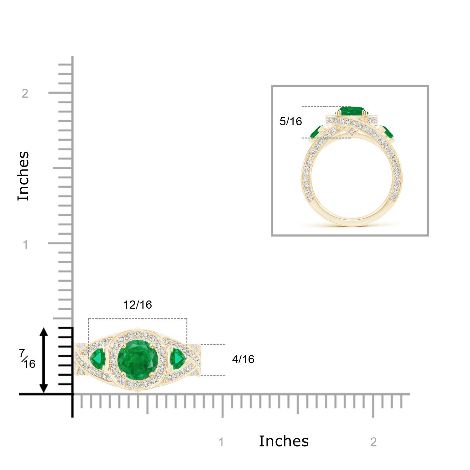 AA - Emerald / 2.59 CT / 14 KT Yellow Gold