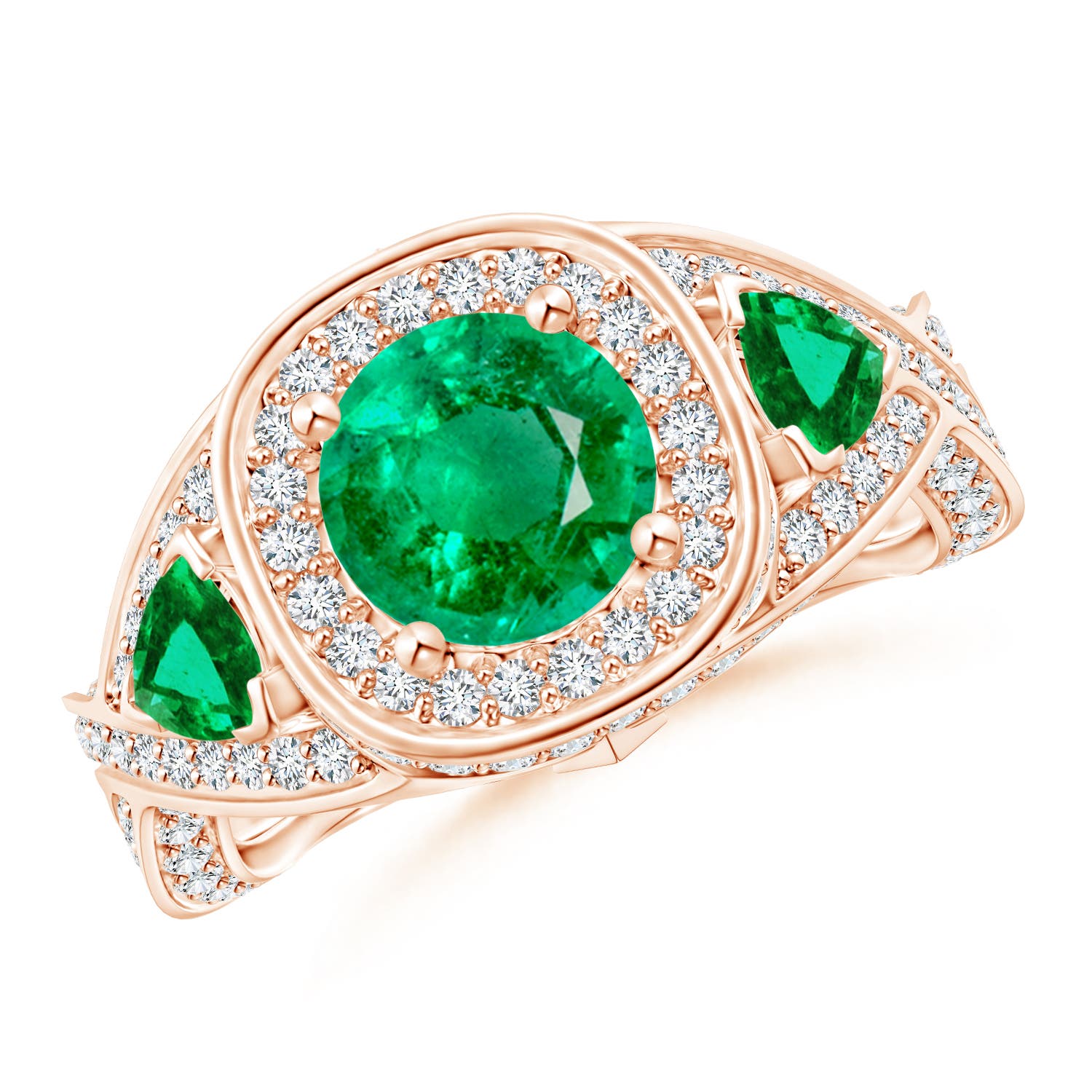 AAA - Emerald / 2.59 CT / 14 KT Rose Gold