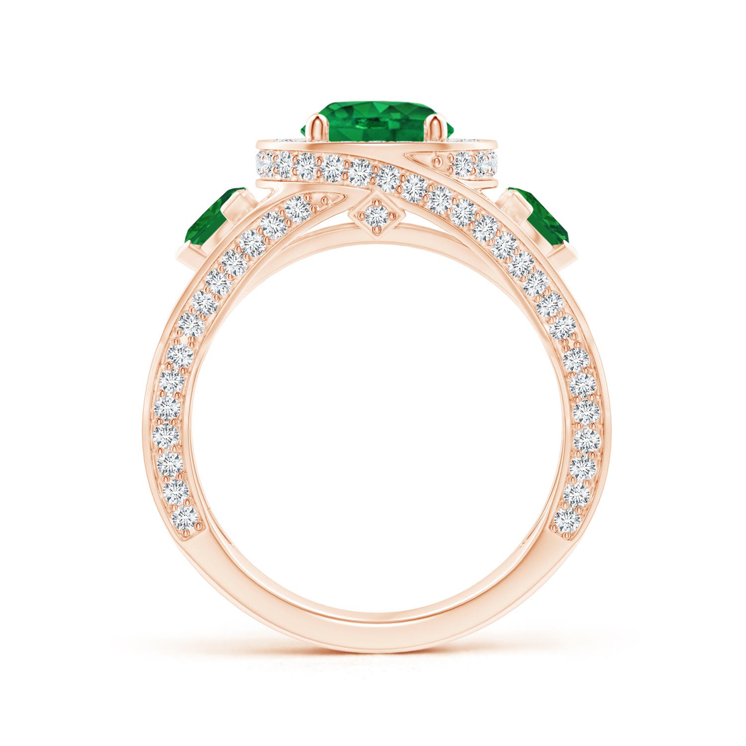 AAA - Emerald / 2.59 CT / 14 KT Rose Gold