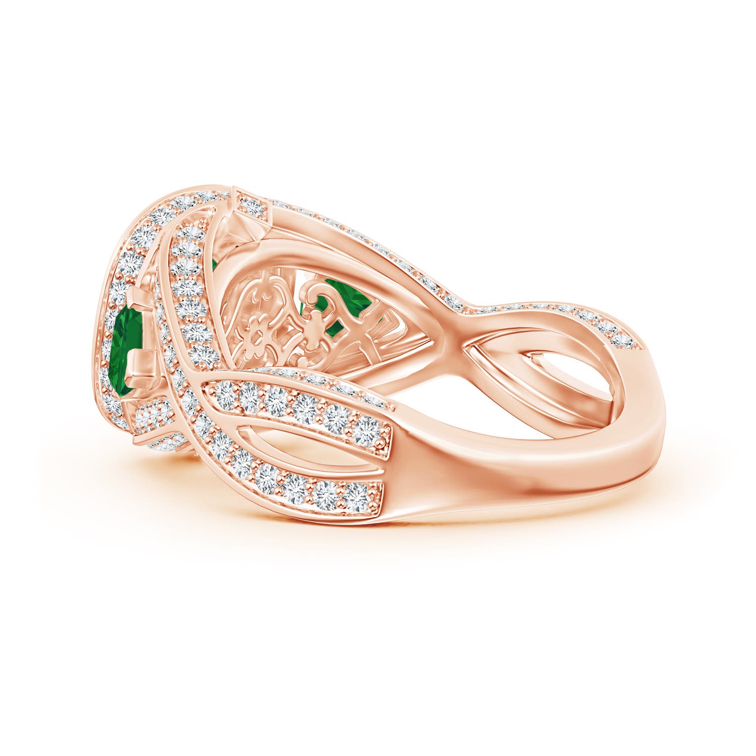 AAA - Emerald / 2.59 CT / 14 KT Rose Gold