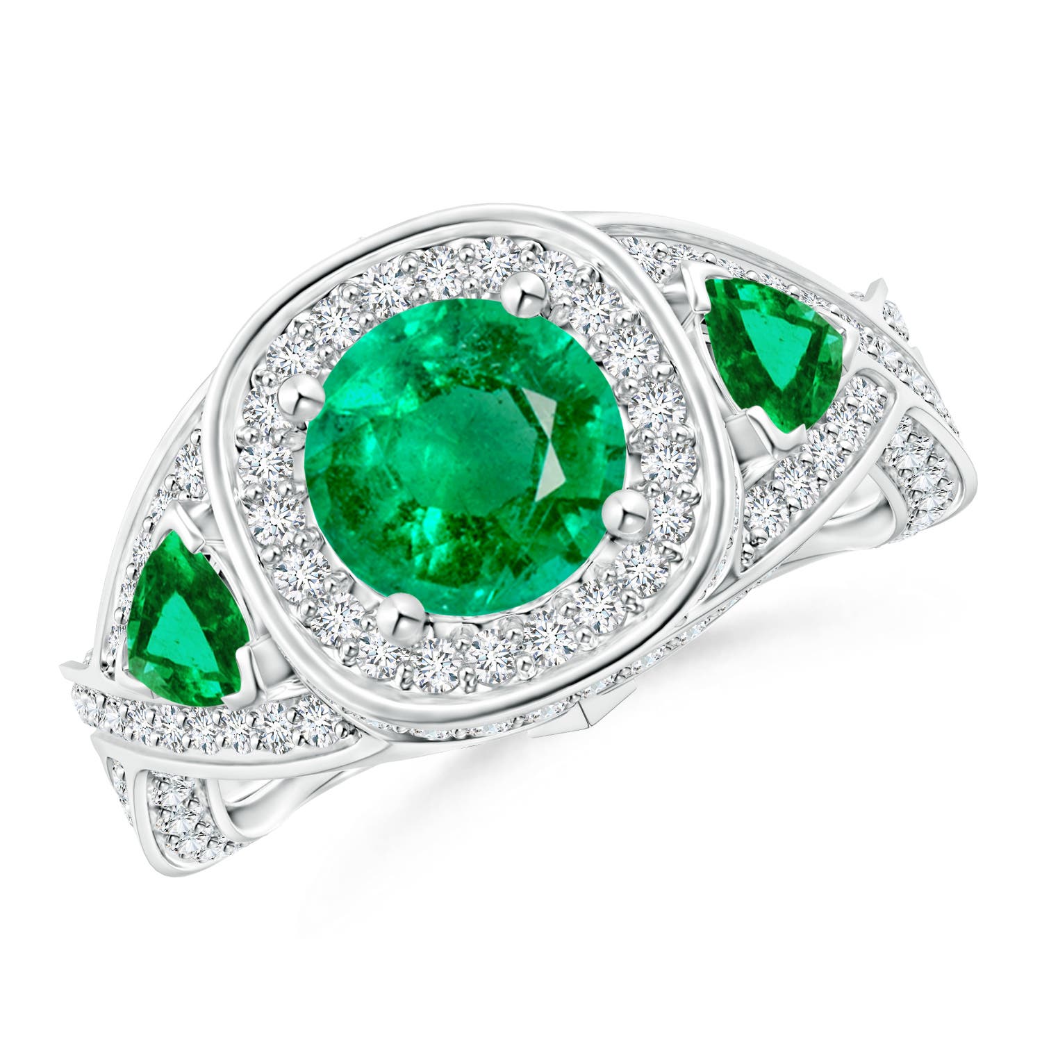 AAA - Emerald / 2.59 CT / 14 KT White Gold