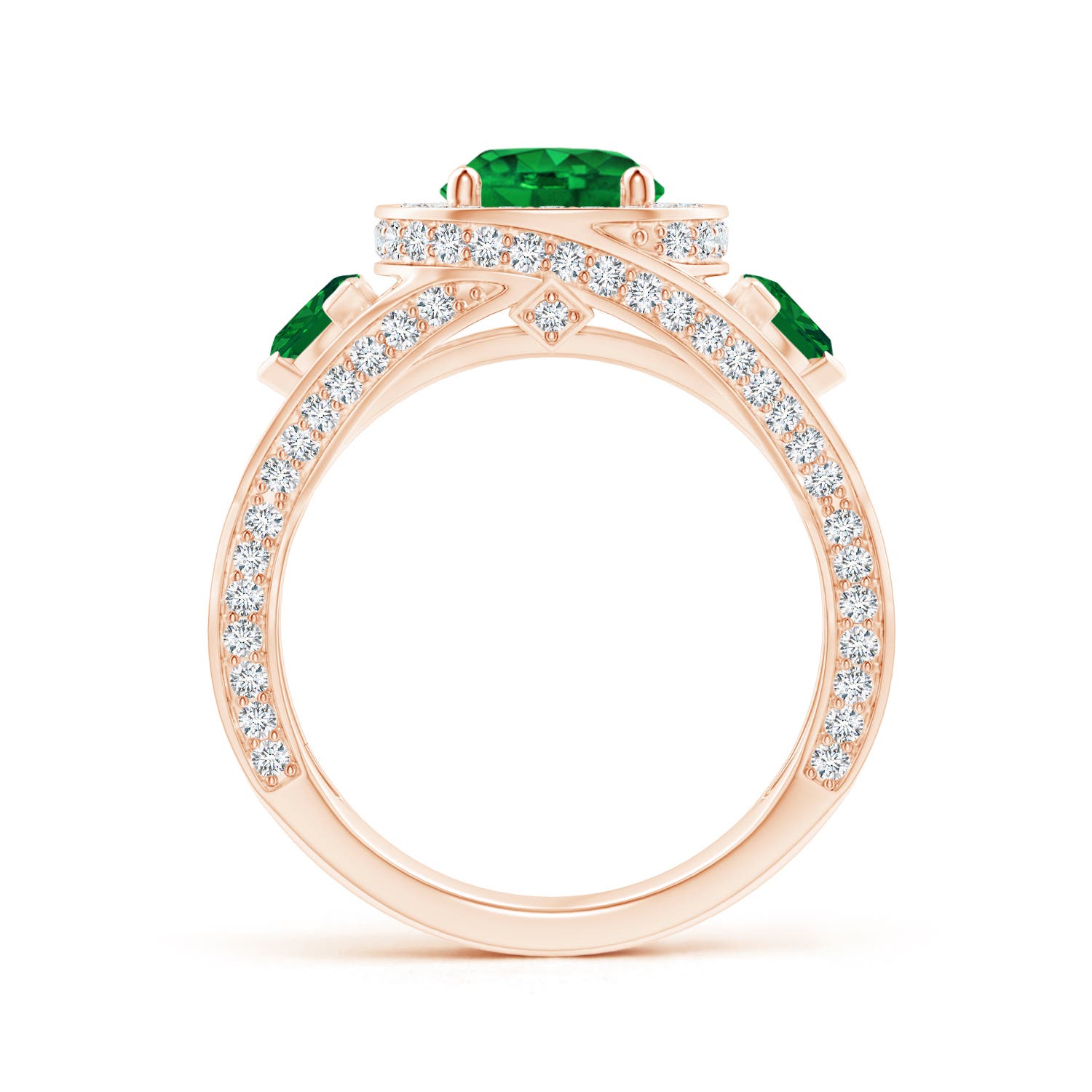 AAAA - Emerald / 2.59 CT / 14 KT Rose Gold