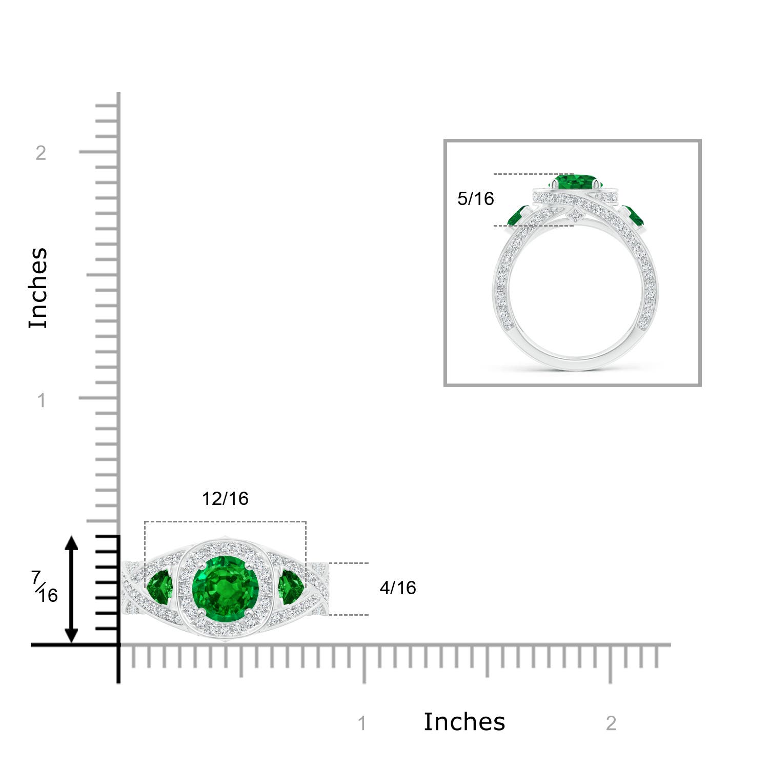 AAAA - Emerald / 2.59 CT / 14 KT White Gold