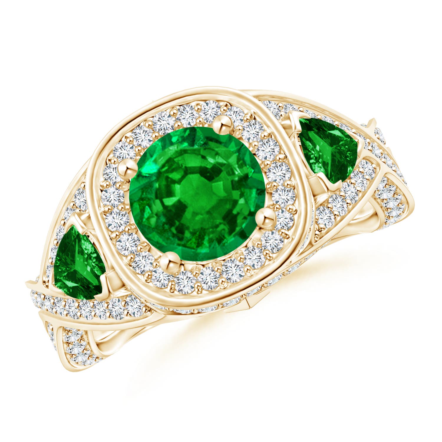 AAAA - Emerald / 2.59 CT / 14 KT Yellow Gold