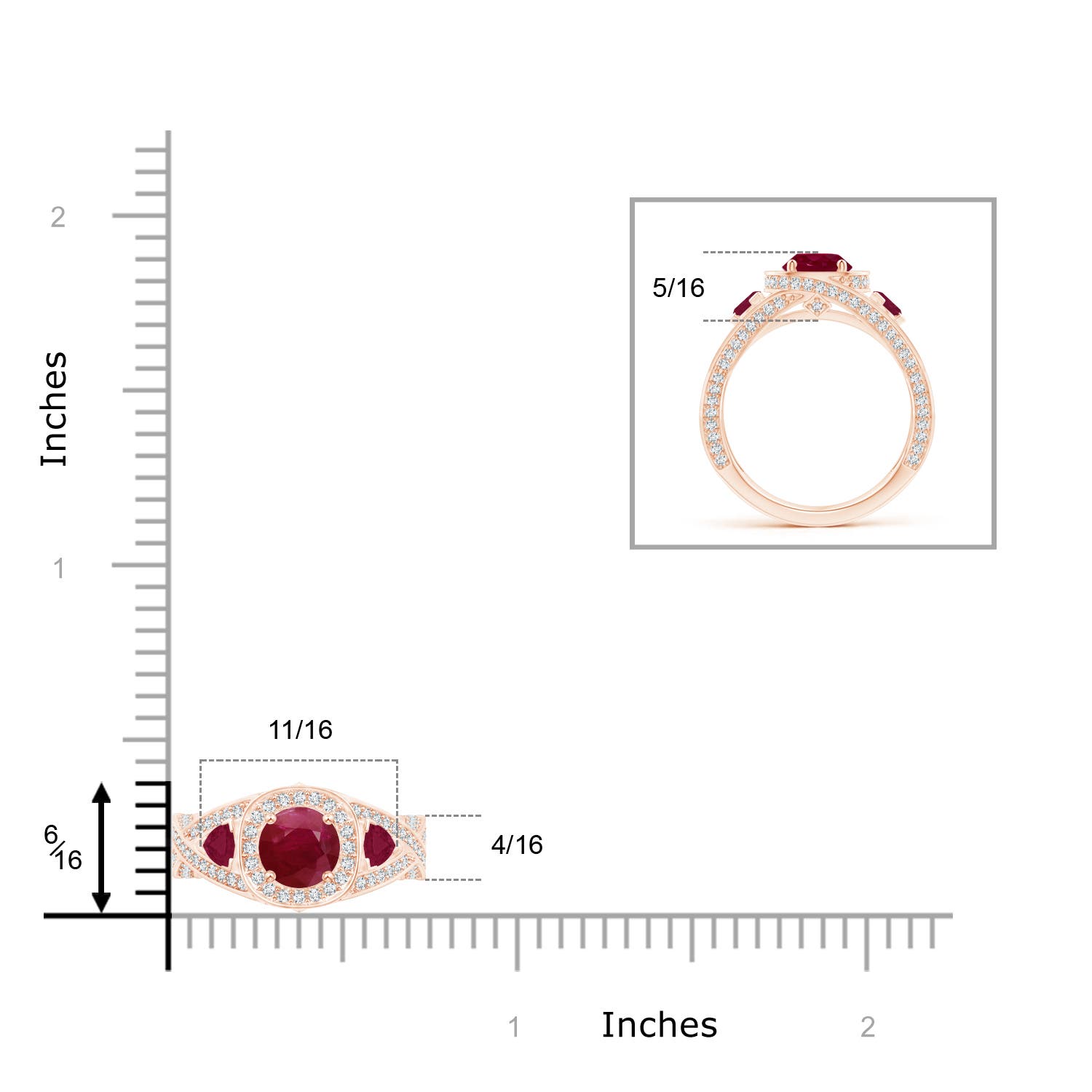 A - Ruby / 2.21 CT / 14 KT Rose Gold