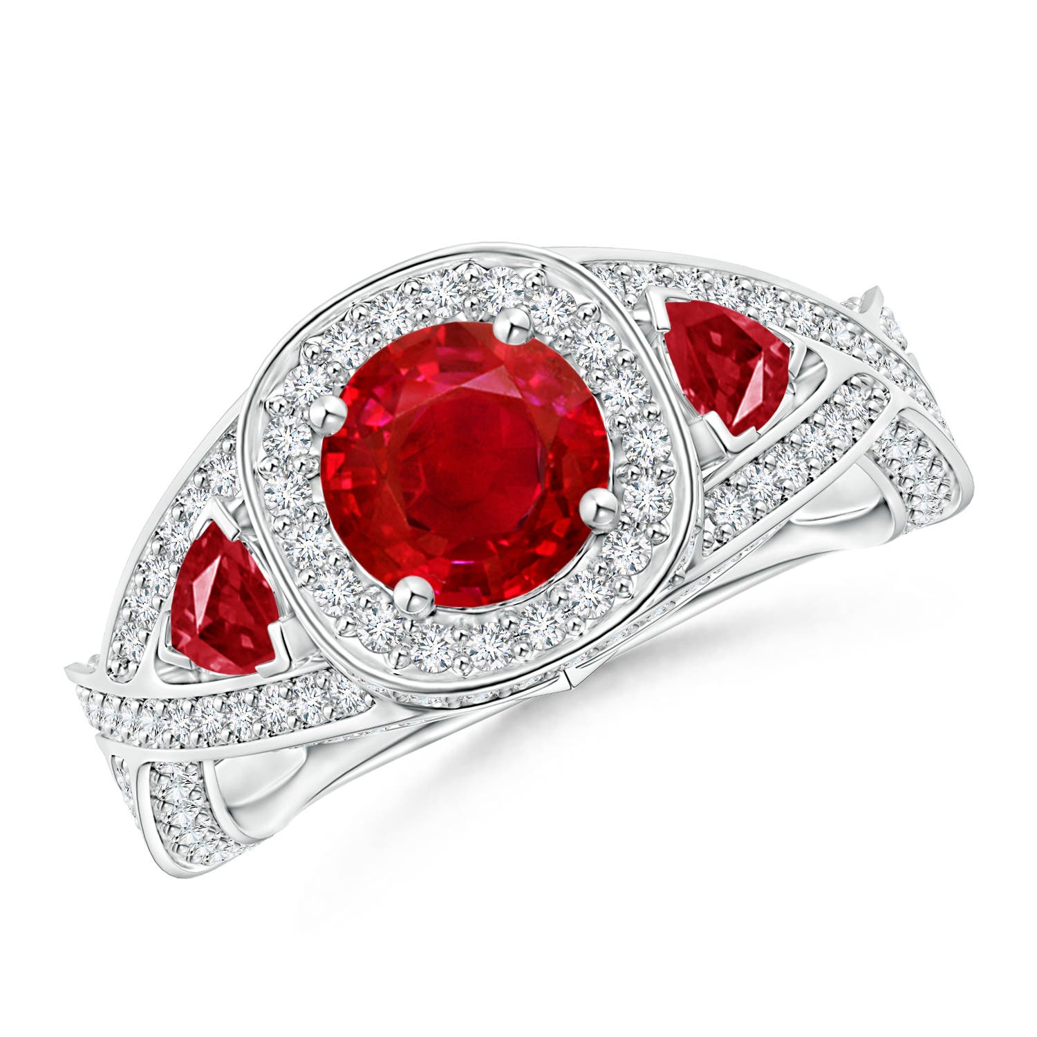 AAA - Ruby / 2.21 CT / 14 KT White Gold