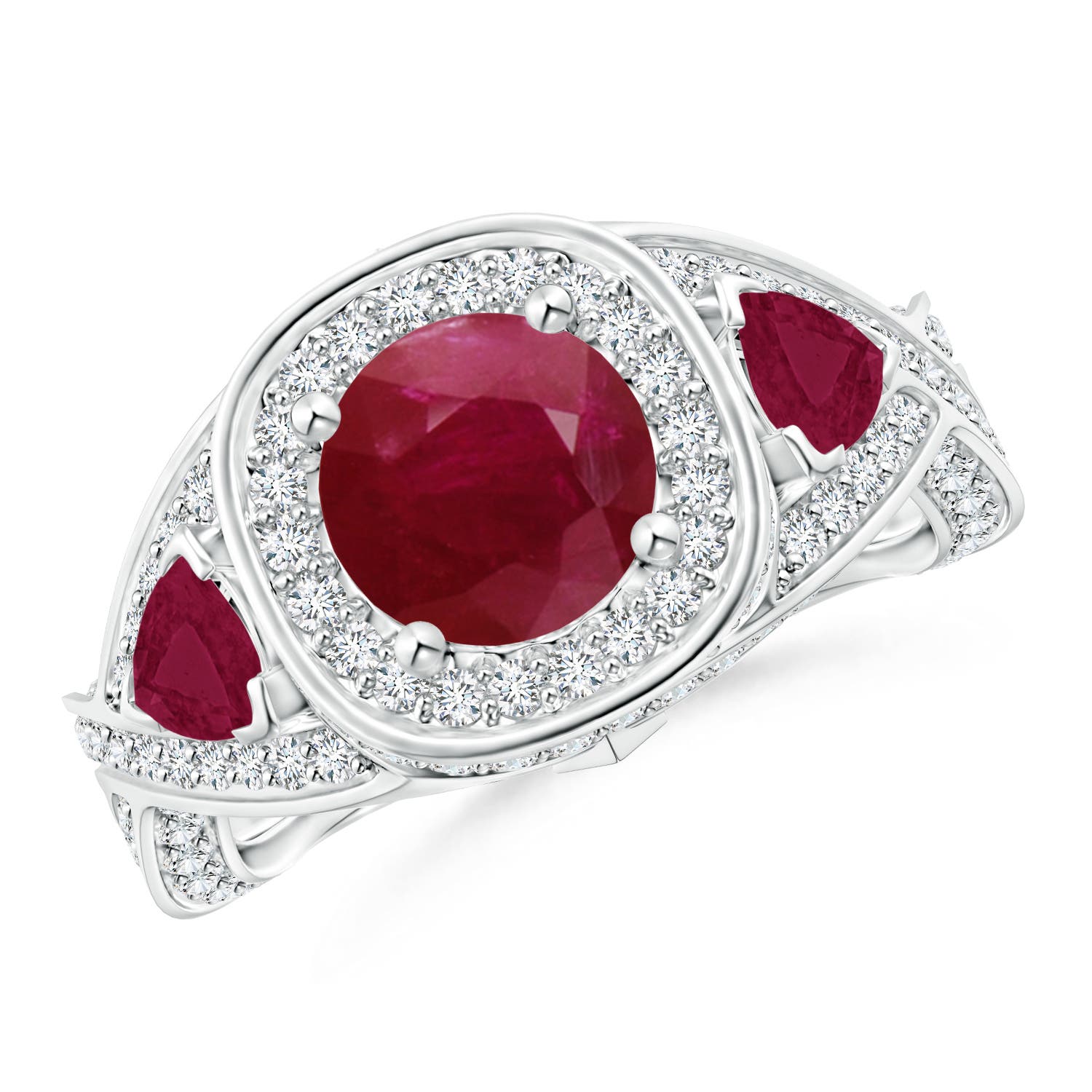 A - Ruby / 2.85 CT / 14 KT White Gold