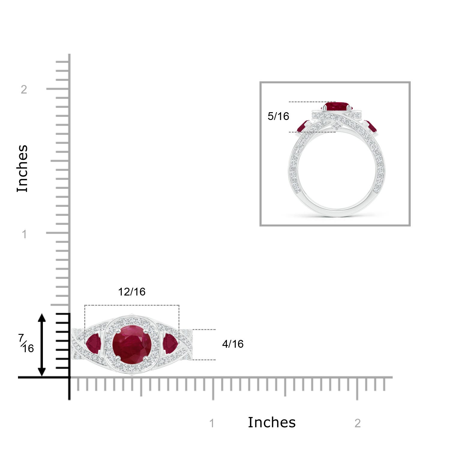 A - Ruby / 2.85 CT / 14 KT White Gold