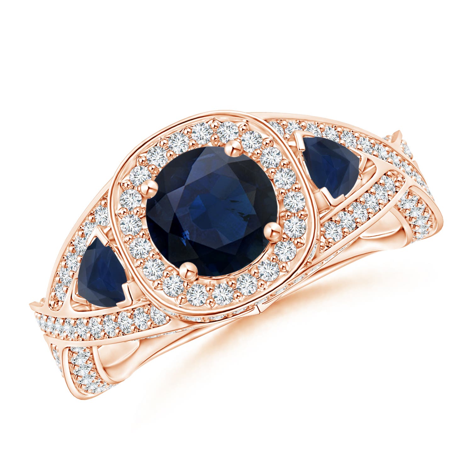 A - Blue Sapphire / 2.25 CT / 14 KT Rose Gold