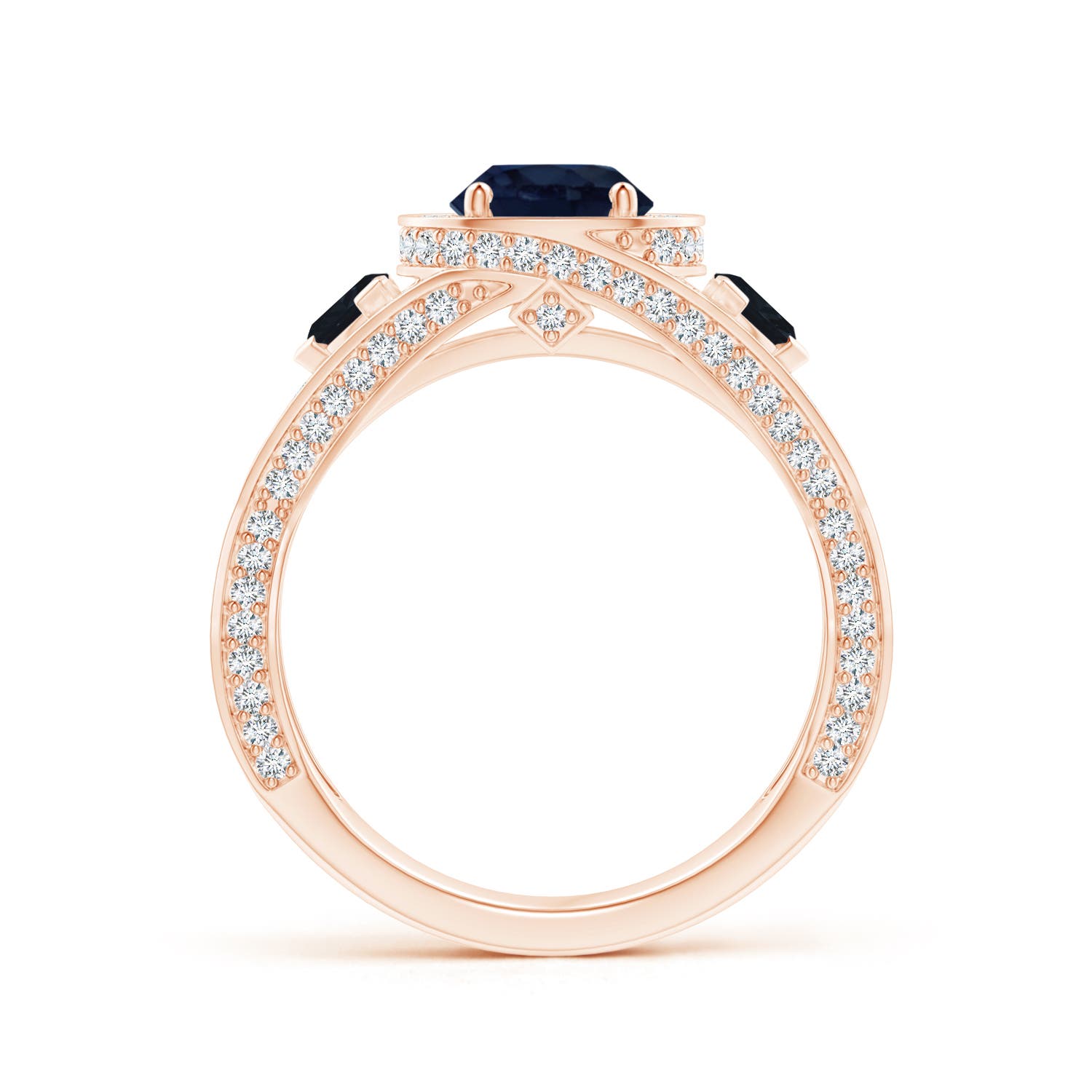 A - Blue Sapphire / 2.25 CT / 14 KT Rose Gold