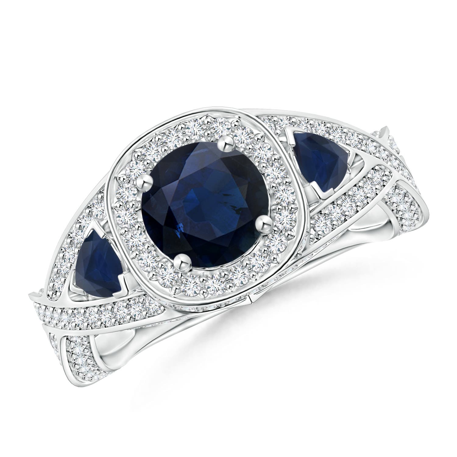 A - Blue Sapphire / 2.25 CT / 14 KT White Gold