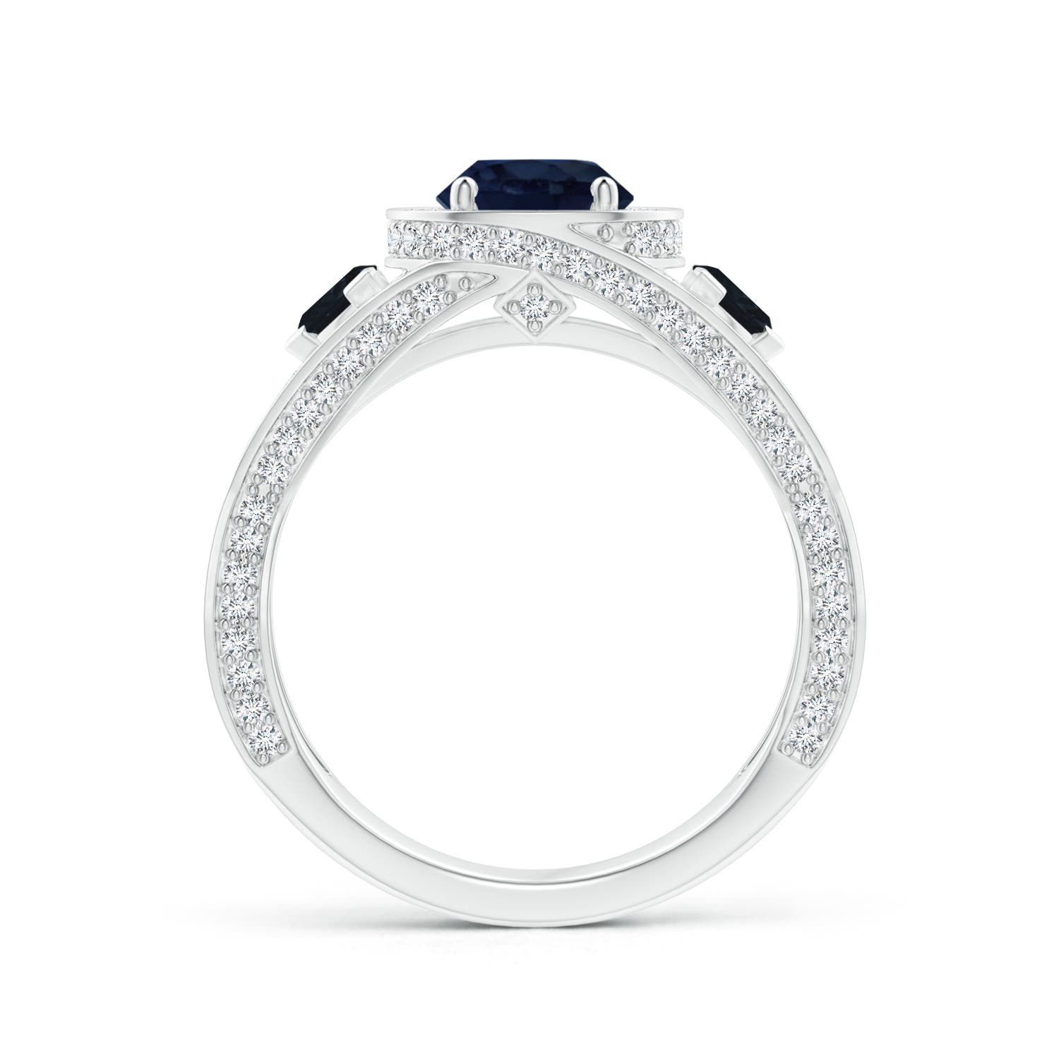 A - Blue Sapphire / 2.25 CT / 14 KT White Gold