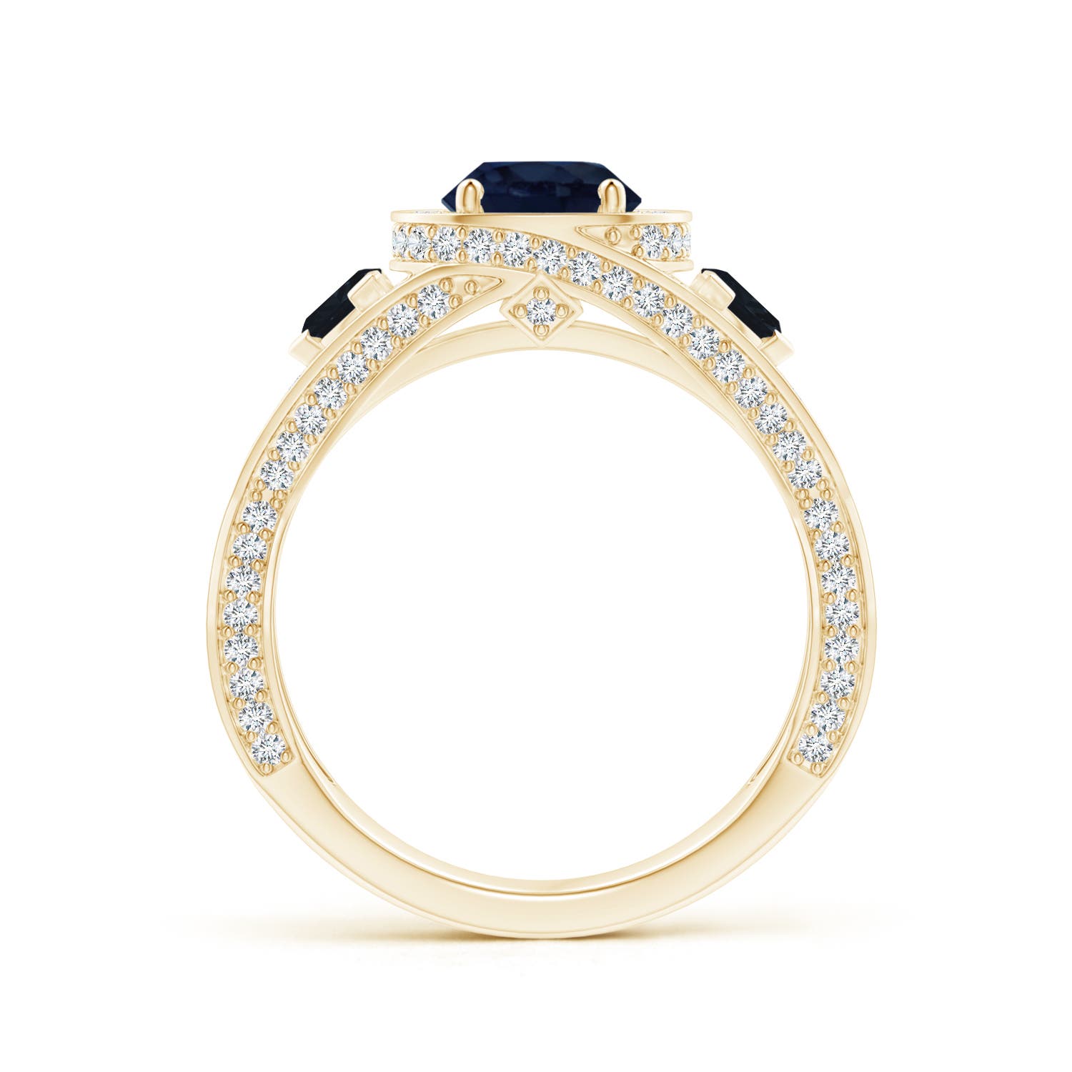 A - Blue Sapphire / 2.25 CT / 14 KT Yellow Gold