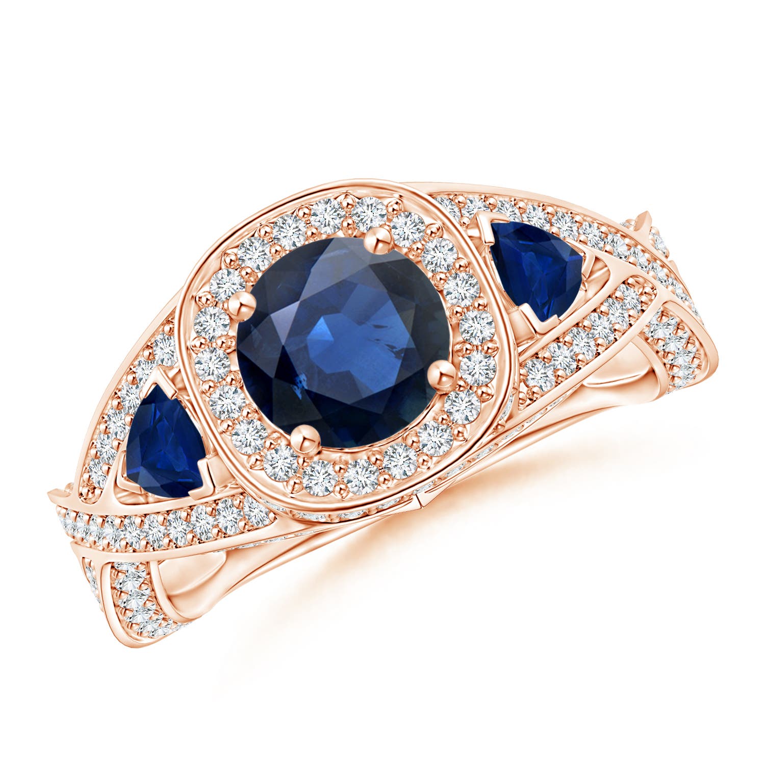 AA - Blue Sapphire / 2.25 CT / 14 KT Rose Gold