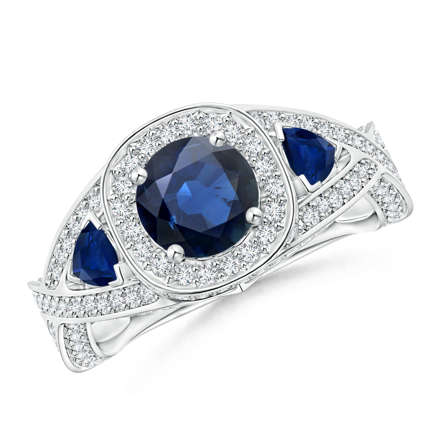 AA - Blue Sapphire / 2.25 CT / 14 KT White Gold