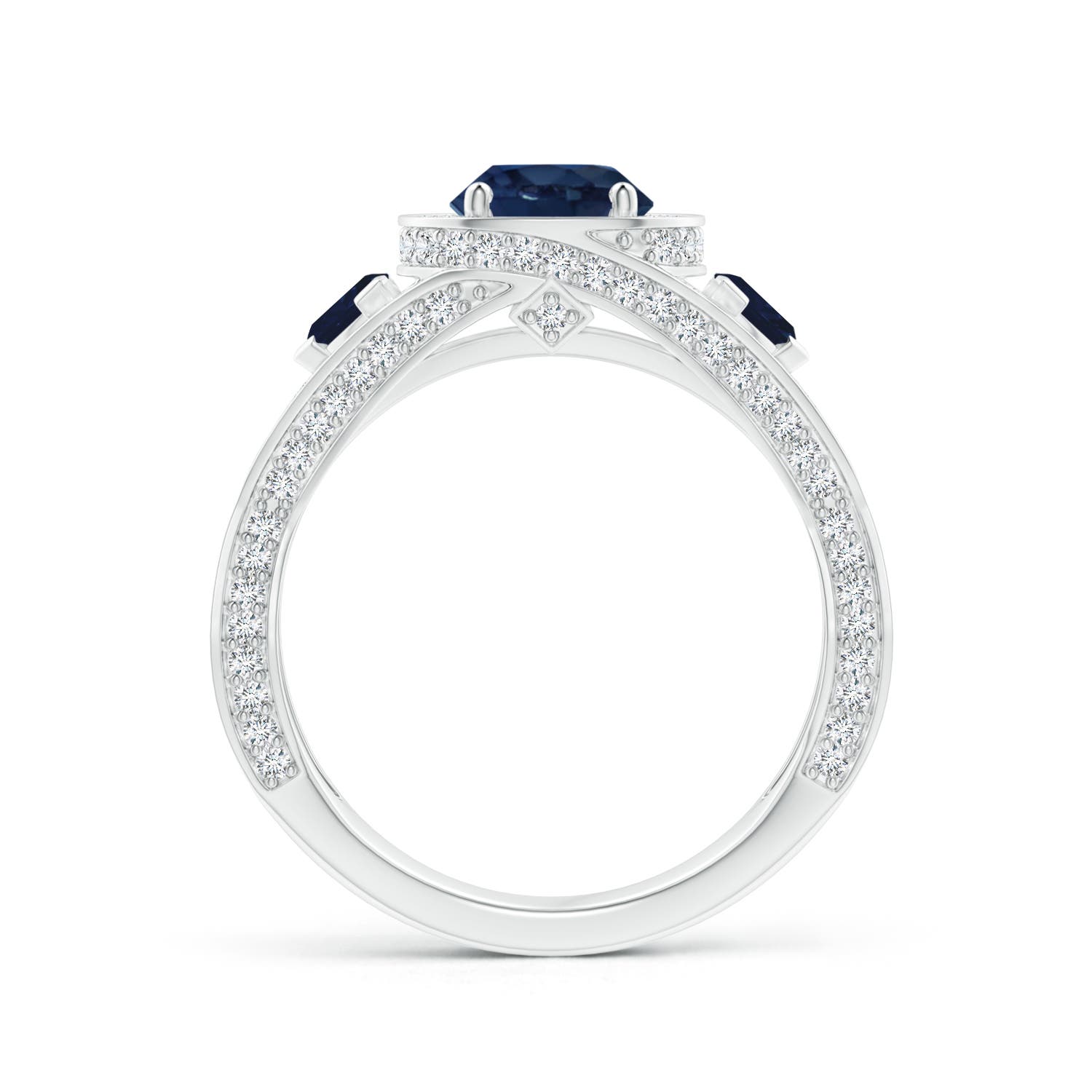 AA - Blue Sapphire / 2.25 CT / 14 KT White Gold