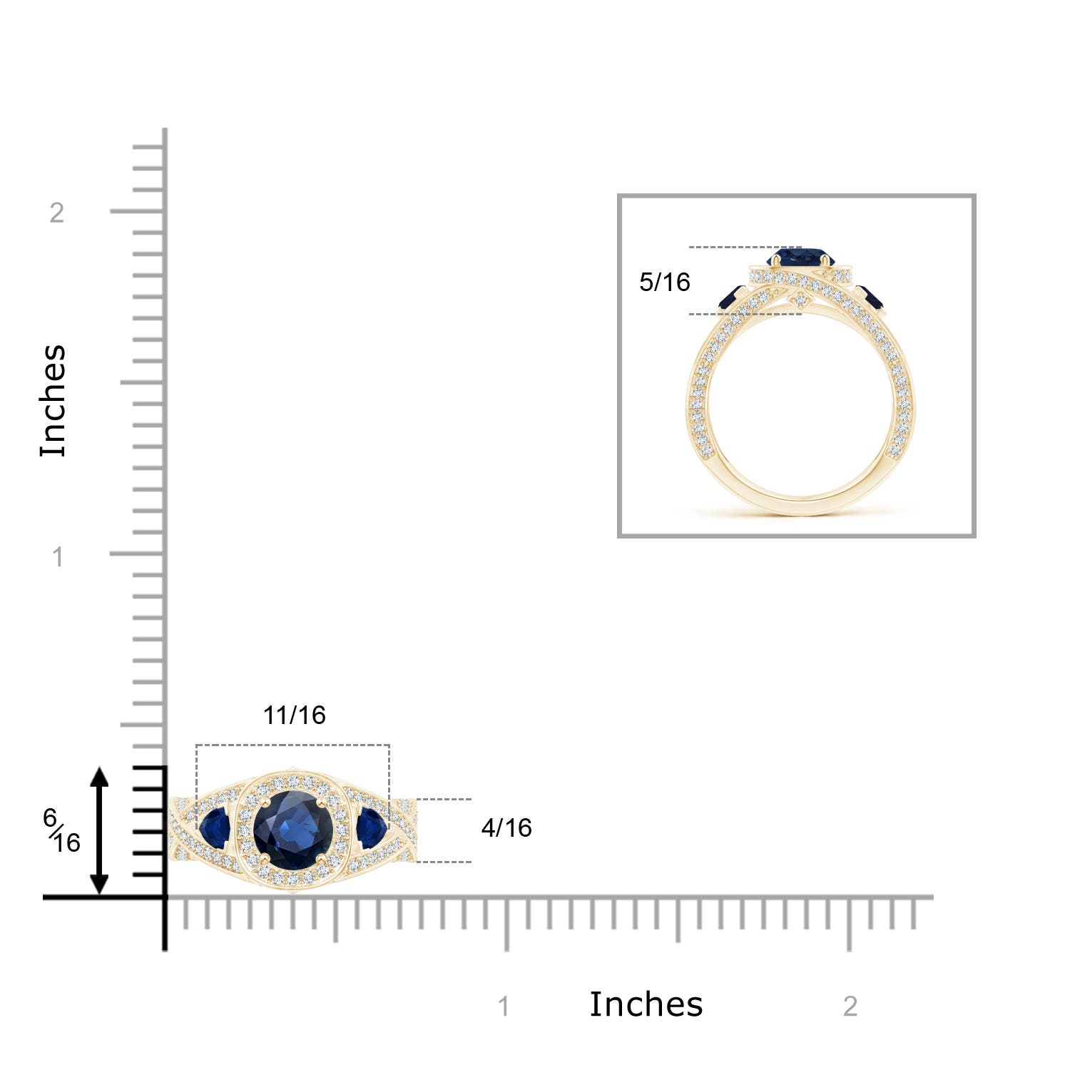 AA - Blue Sapphire / 2.25 CT / 14 KT Yellow Gold