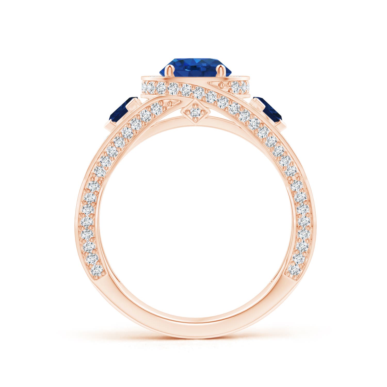 AAA - Blue Sapphire / 2.25 CT / 14 KT Rose Gold