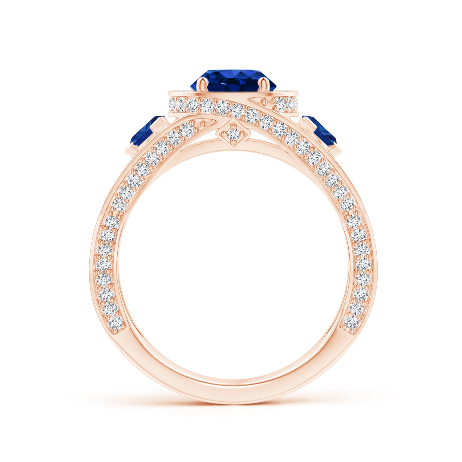 AAAA - Blue Sapphire / 2.25 CT / 14 KT Rose Gold