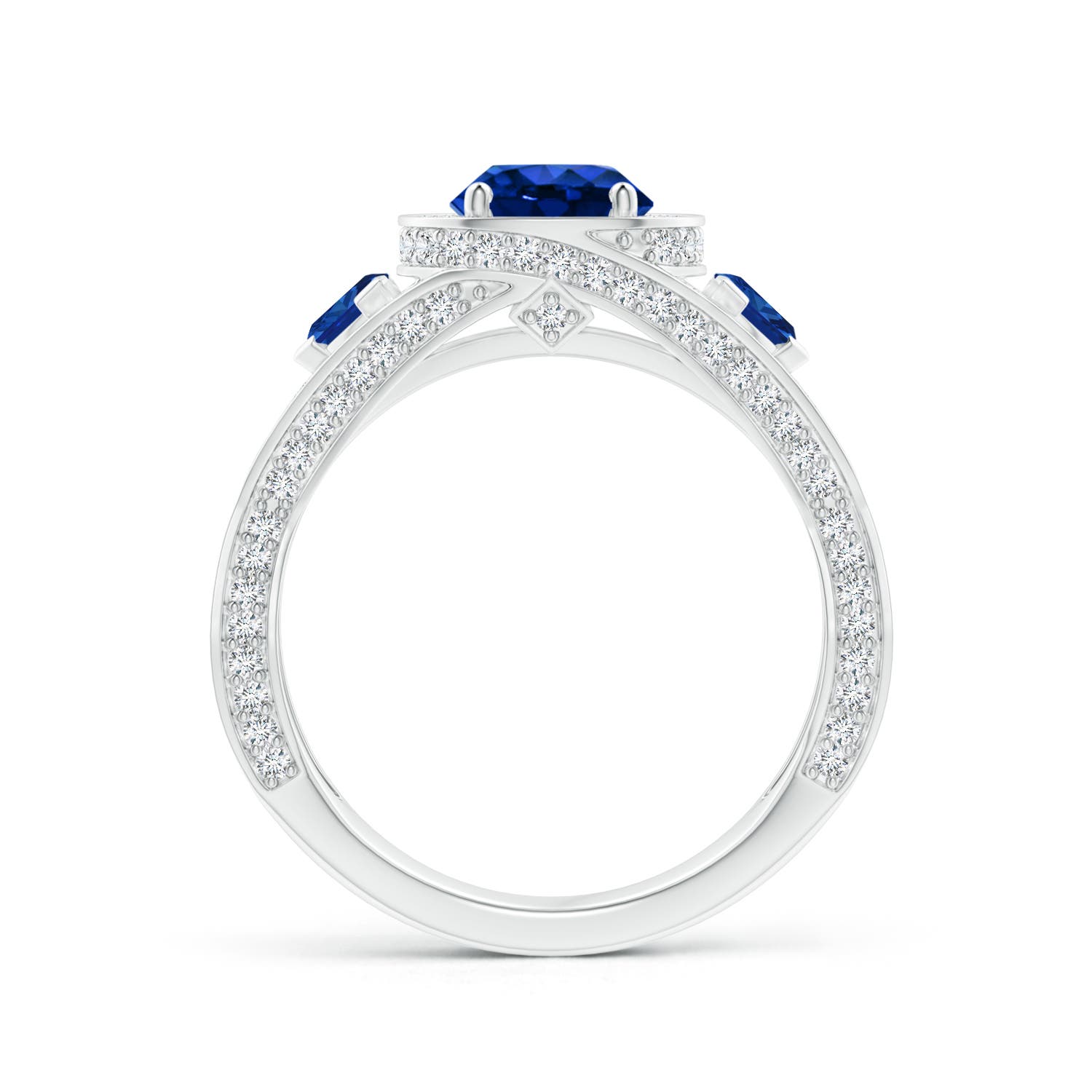 AAAA - Blue Sapphire / 2.25 CT / 14 KT White Gold