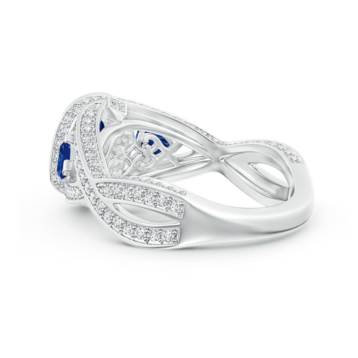 AAAA - Blue Sapphire / 2.25 CT / 14 KT White Gold