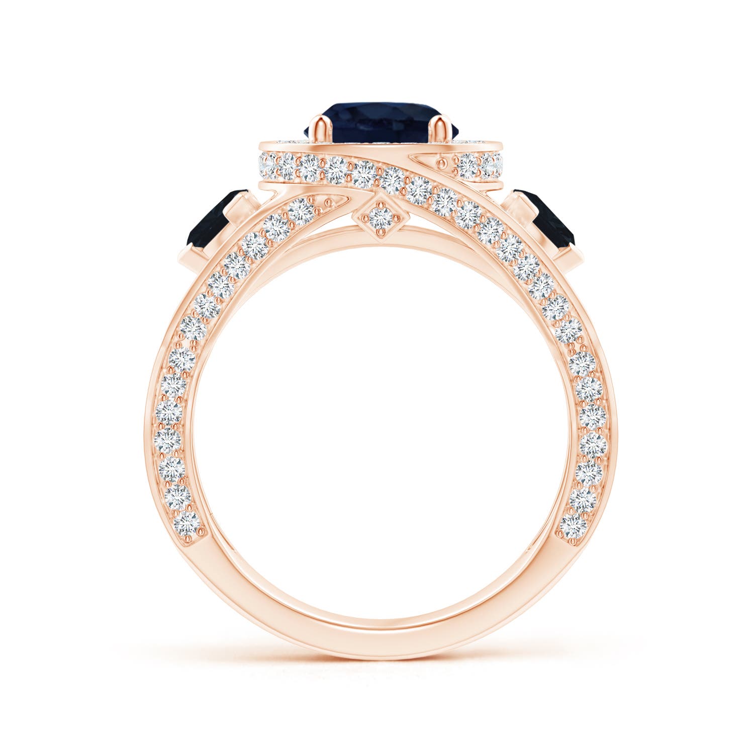 A - Blue Sapphire / 3.15 CT / 14 KT Rose Gold