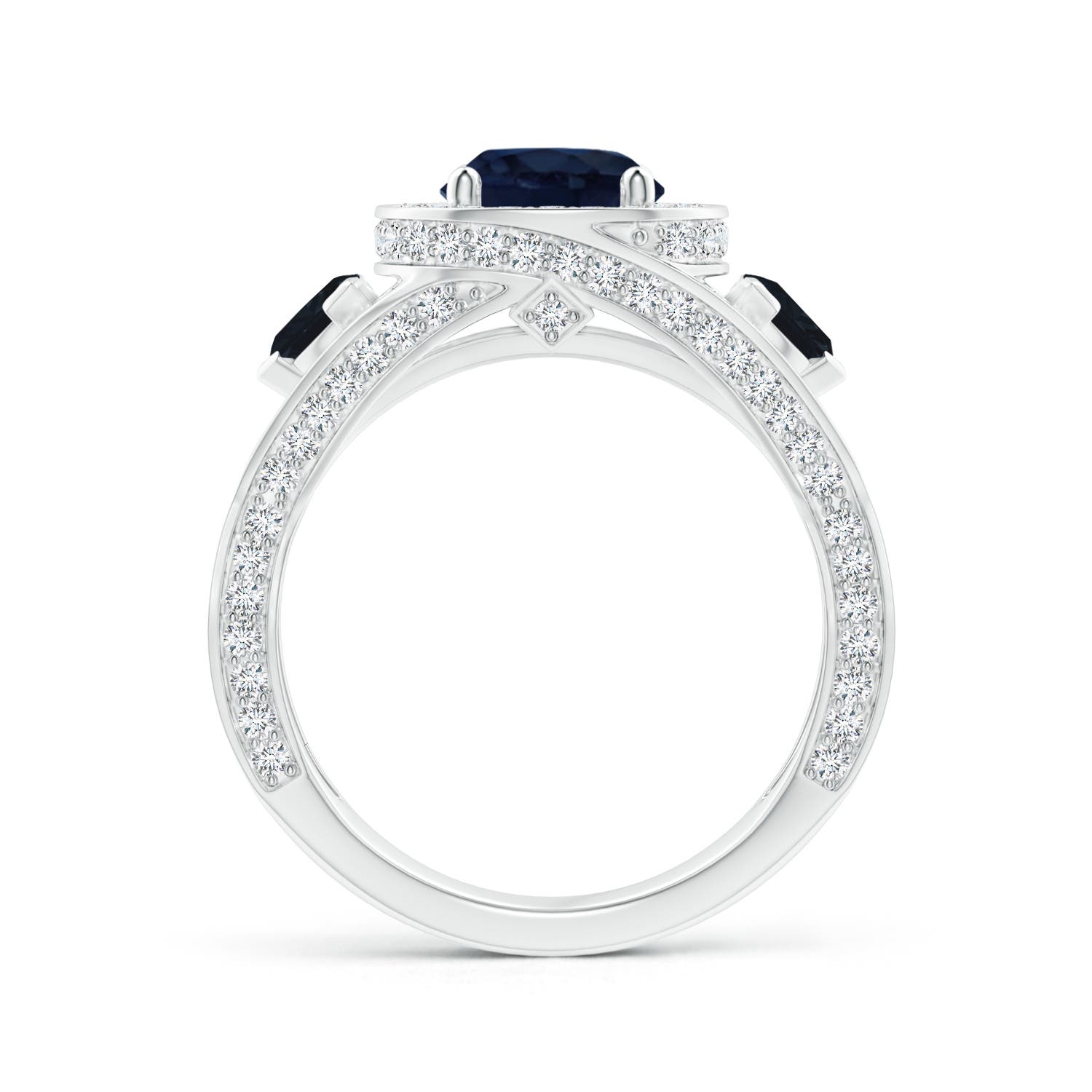 A - Blue Sapphire / 3.15 CT / 14 KT White Gold