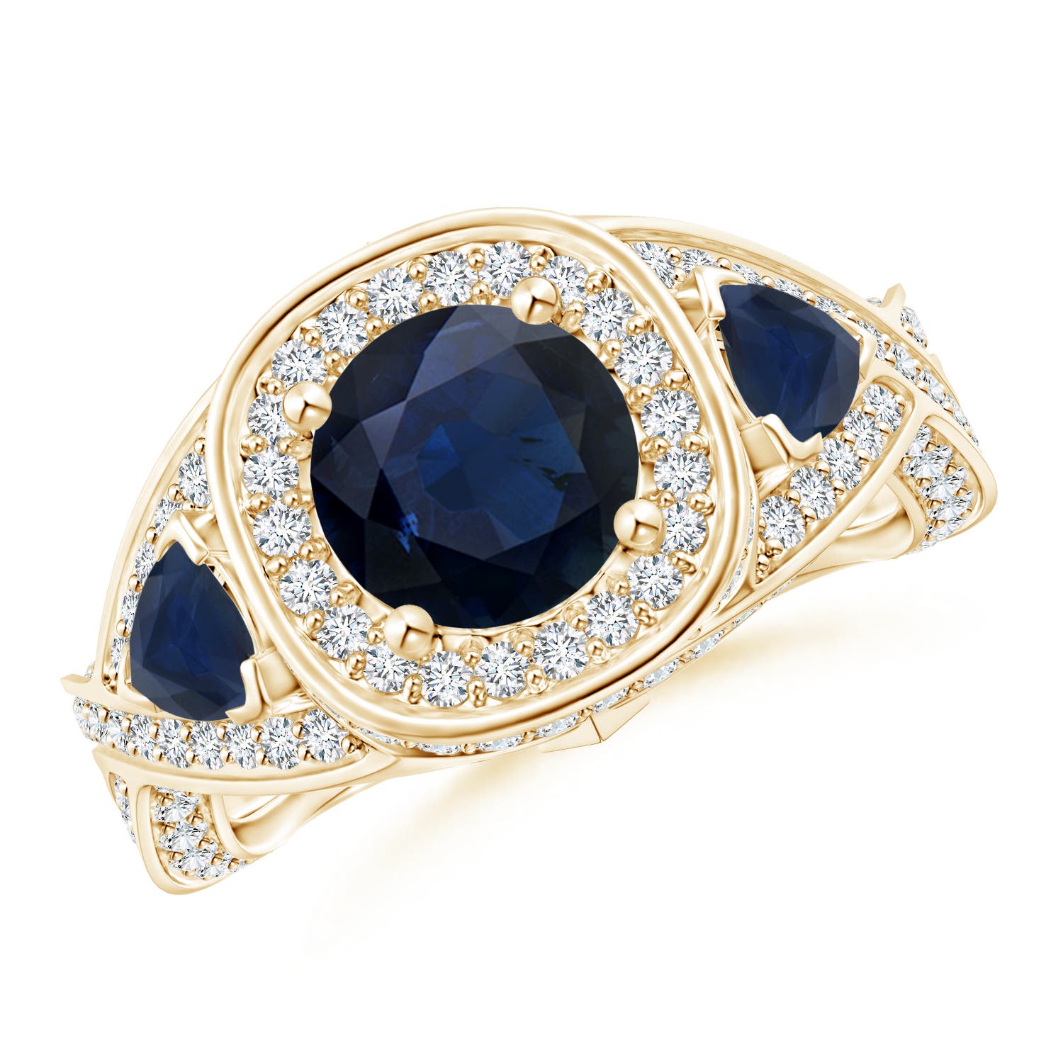 A - Blue Sapphire / 3.15 CT / 14 KT Yellow Gold