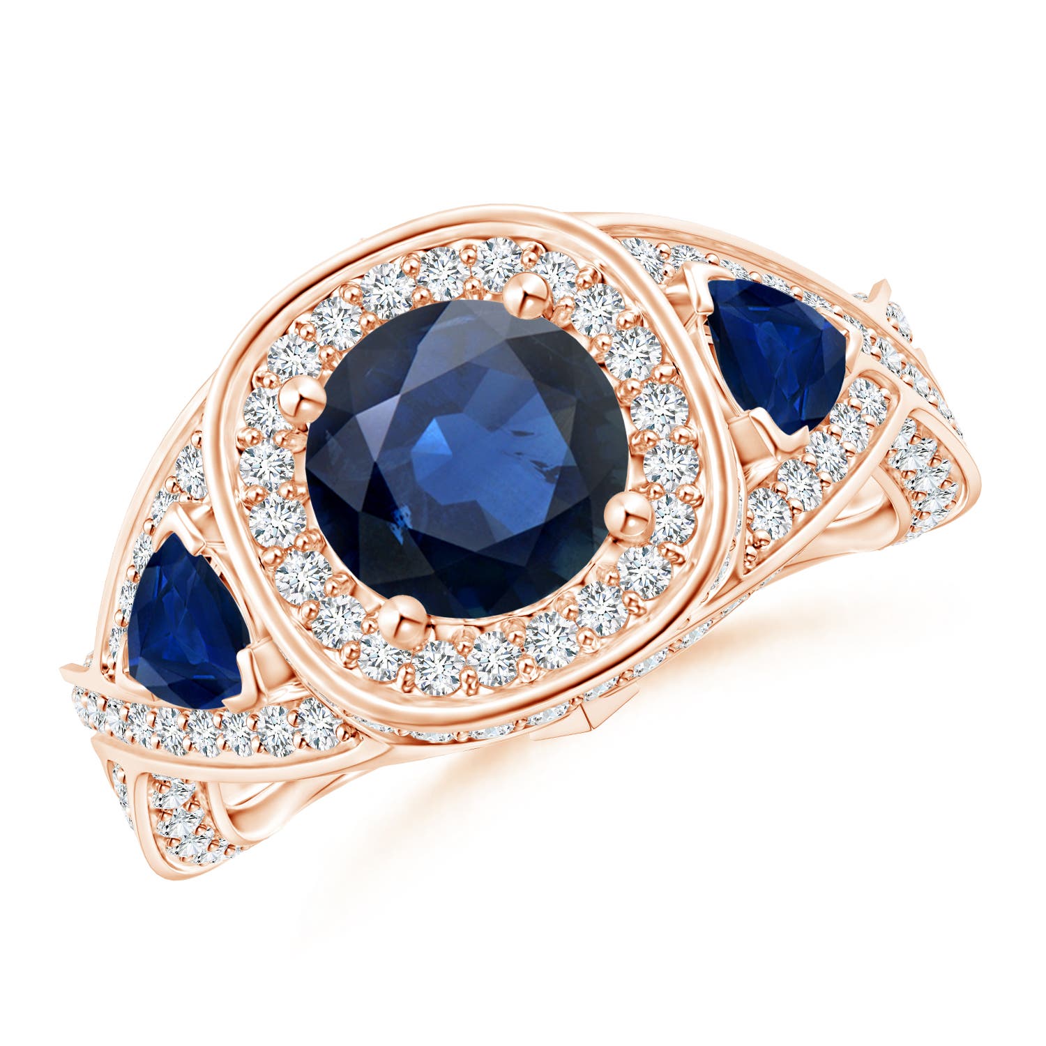 AA - Blue Sapphire / 3.15 CT / 14 KT Rose Gold