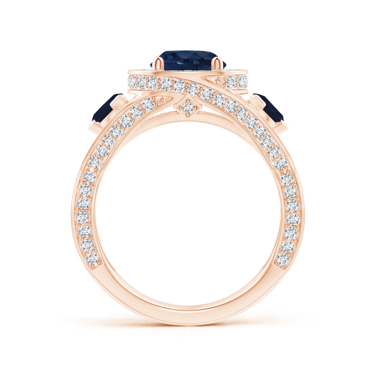 AA - Blue Sapphire / 3.15 CT / 14 KT Rose Gold