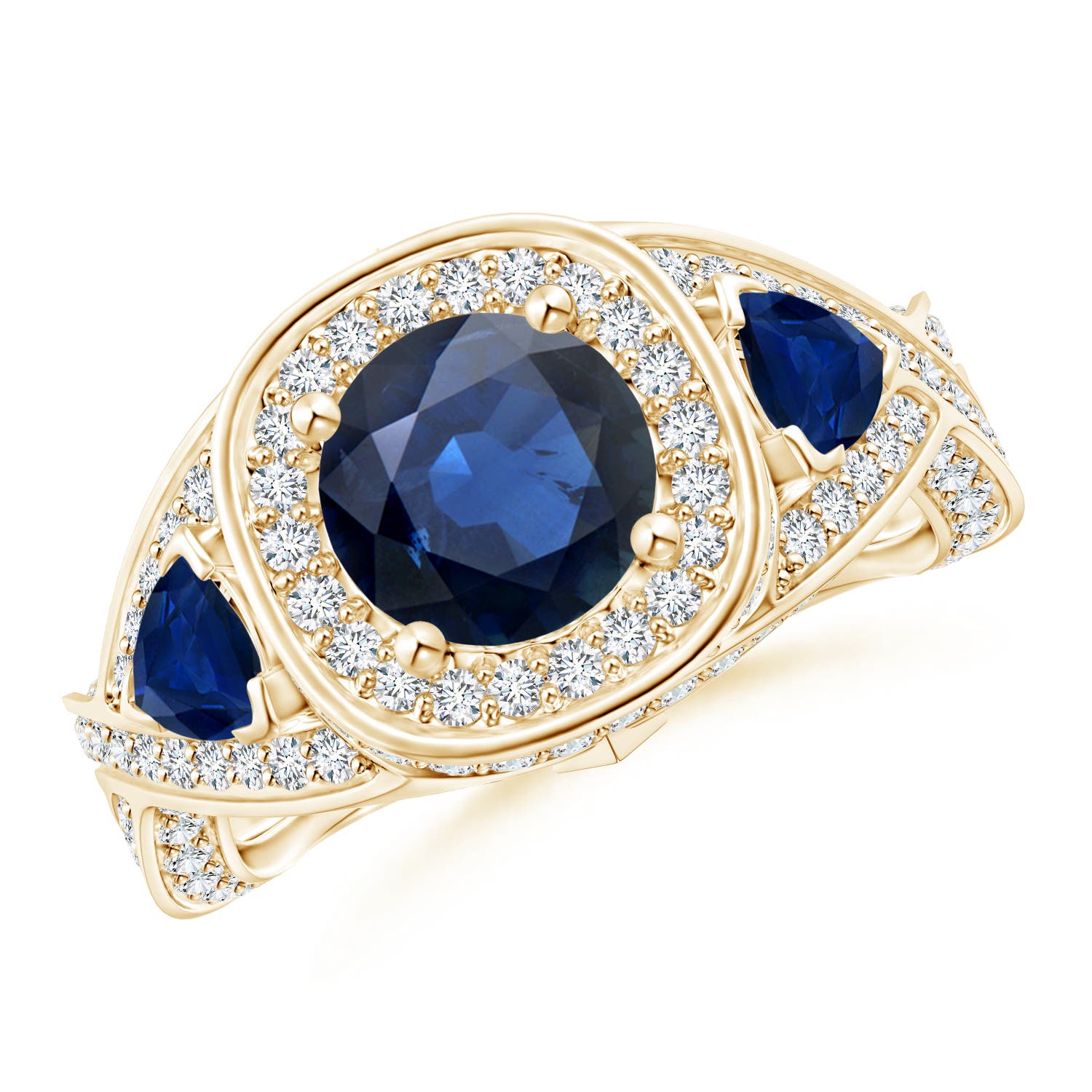 AA - Blue Sapphire / 3.15 CT / 14 KT Yellow Gold