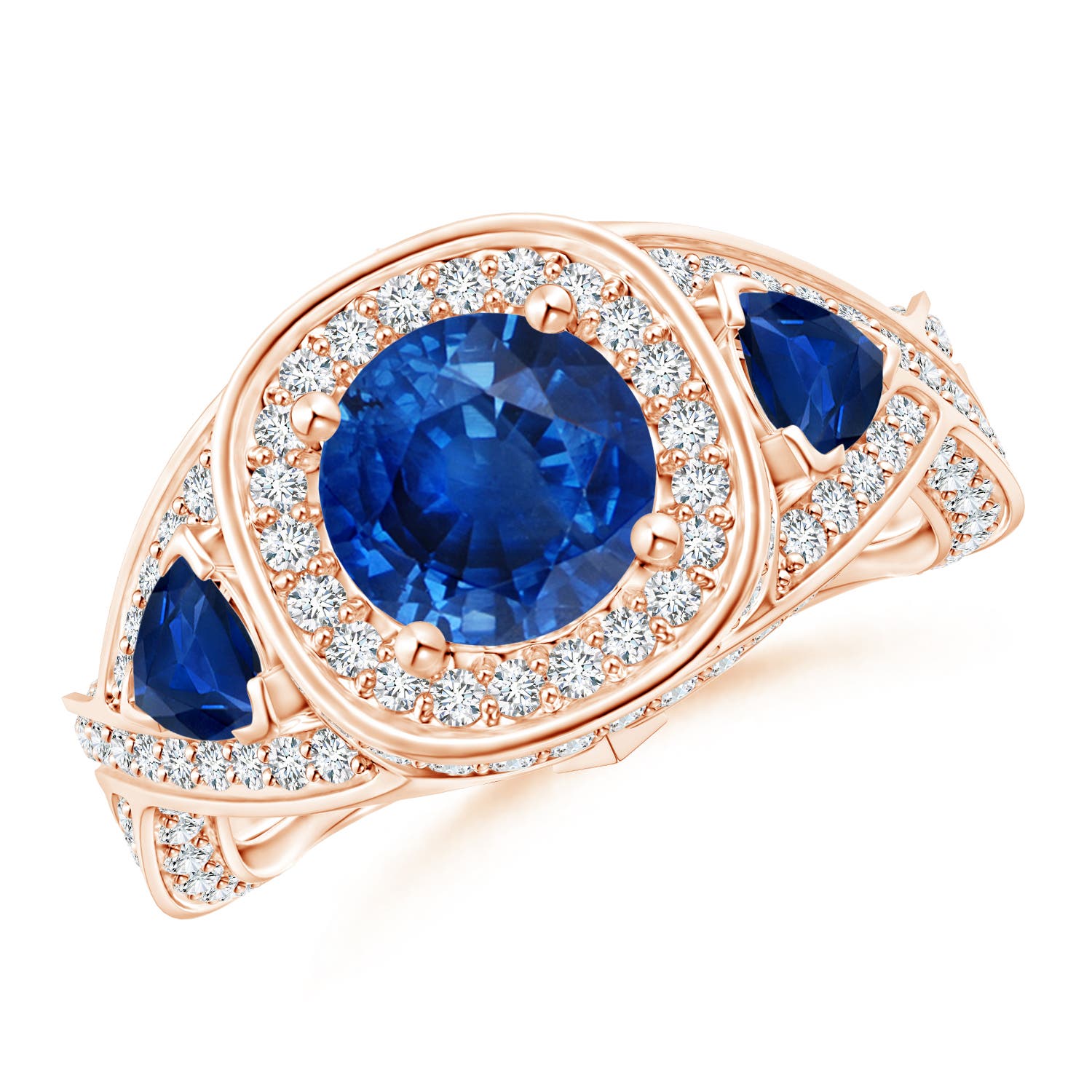 AAA - Blue Sapphire / 3.15 CT / 14 KT Rose Gold