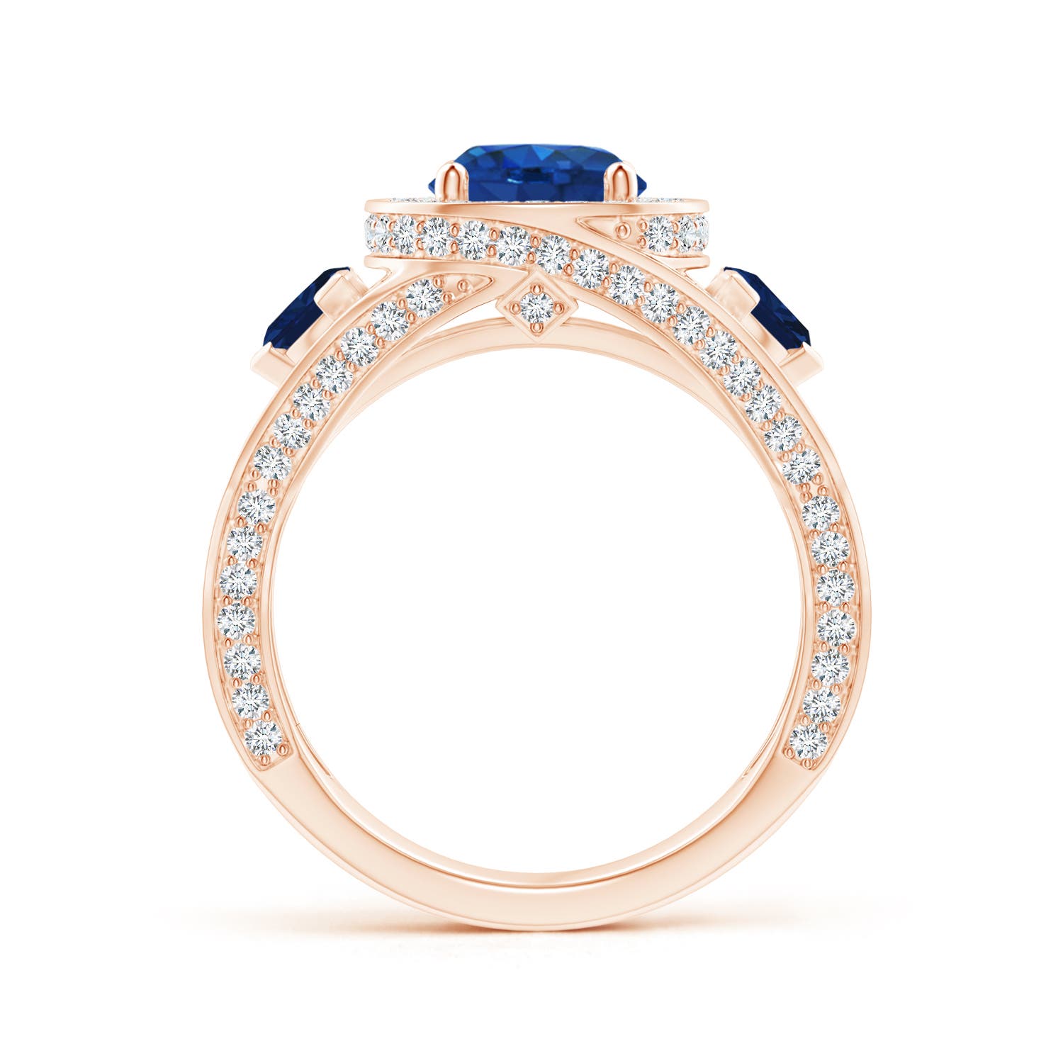 AAA - Blue Sapphire / 3.15 CT / 14 KT Rose Gold